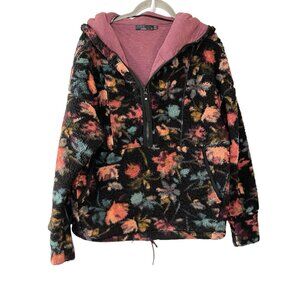 Prana Women’s Flora Sherpa Polar Escape 1/2 Zip Pullover Hoodie Sweater S *FLAW*